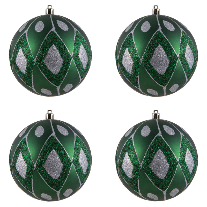 Ornement boule de diamant pailleté mat, H 4,75 po x l 4,75 po x P 4,75 po, Émeraude