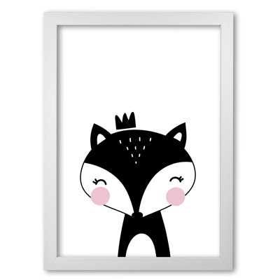 Scandi Fox With Crown - Print