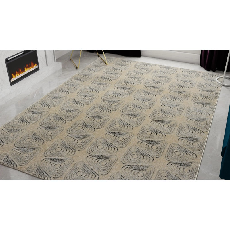 Tapis Netsuke contemporain N Peace, Rectangle 5 pi x 7 pi