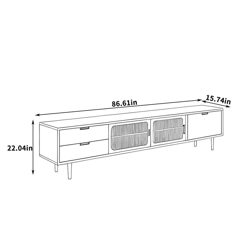 Osten, H 22,04 po x L 86,61 po x l 15,74 po