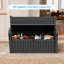 Banc de rangement verrouillable à grain de bois 80 gallons, résine résistante à l'eau-124984946