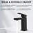 Single Handle Bathroom Faucet In Matte Black, Hole Installation, Solid Brass, Rustproof, Elegant Square Design, Adjustable Water Flow, Quick Installation Process Brass Black Faucet, Corrosion , Non --121552909