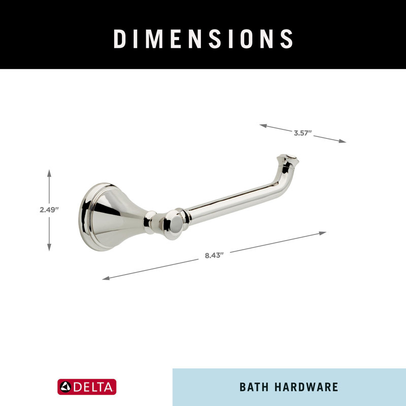 Cassidy Wall Mount Single Post Toilet Paper Holder Bath Hardware Accessory in Polished Chrome, Brilliance Polished Nickel