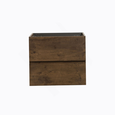 Wall Mount Cabinet WITHOUT Basin,Walnut Color,With Two Drawers
