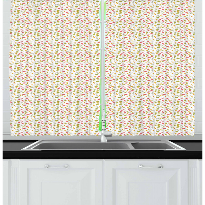 Floral Tailored Kitchen Curtain