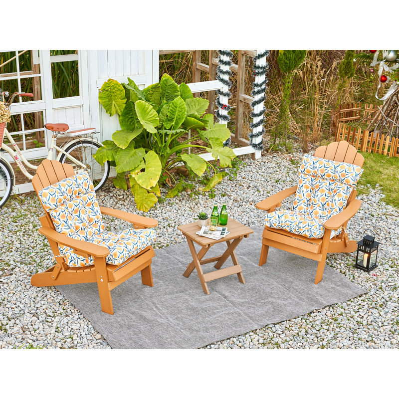 Outdoor 4'' Seat / Back Cushion, Yellow Blue