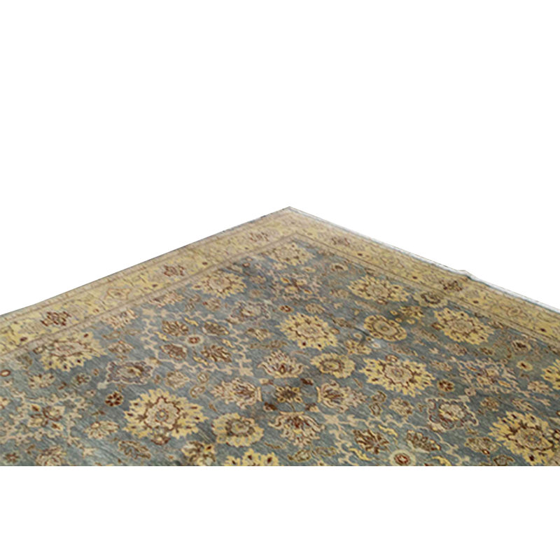 Sona Wool Oriental Area Rug in Blue/Gold/Gray