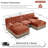 U-shaped, breathable, comfortable fringe-trimmed sofa-128969670-128969667