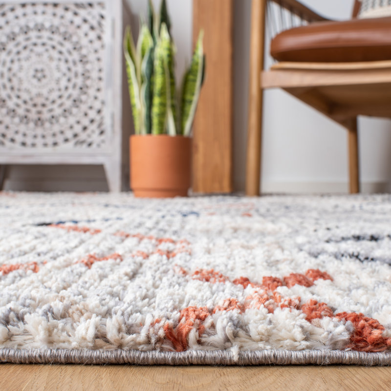 Southwestern Grey/Navy Area Rug, Rectangle 2'6" x 4'