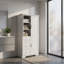 Armoire de rangement blanche à 3 tiroirs avec portes et tablettes réglables-130623716