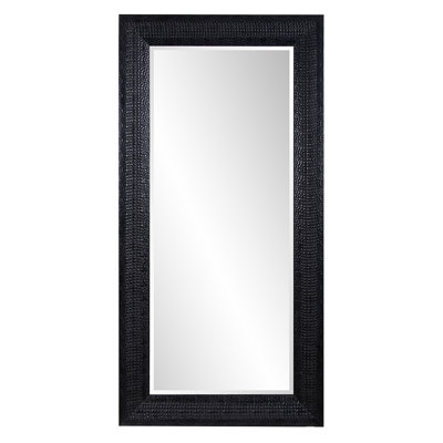 Riceboro Rectangle Solid Wood Beveled Wall Mirror