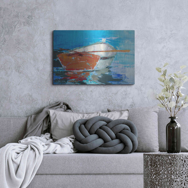 Breakwater Bay «Row, Row» par Beth Forst, art mural en métal, H 24 po x l 36 po