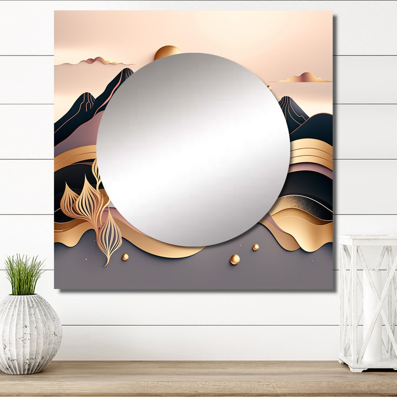 Fineberg - Minimalism Landscape Square Mirror Wall Art For Bathroom, 36" x 36"