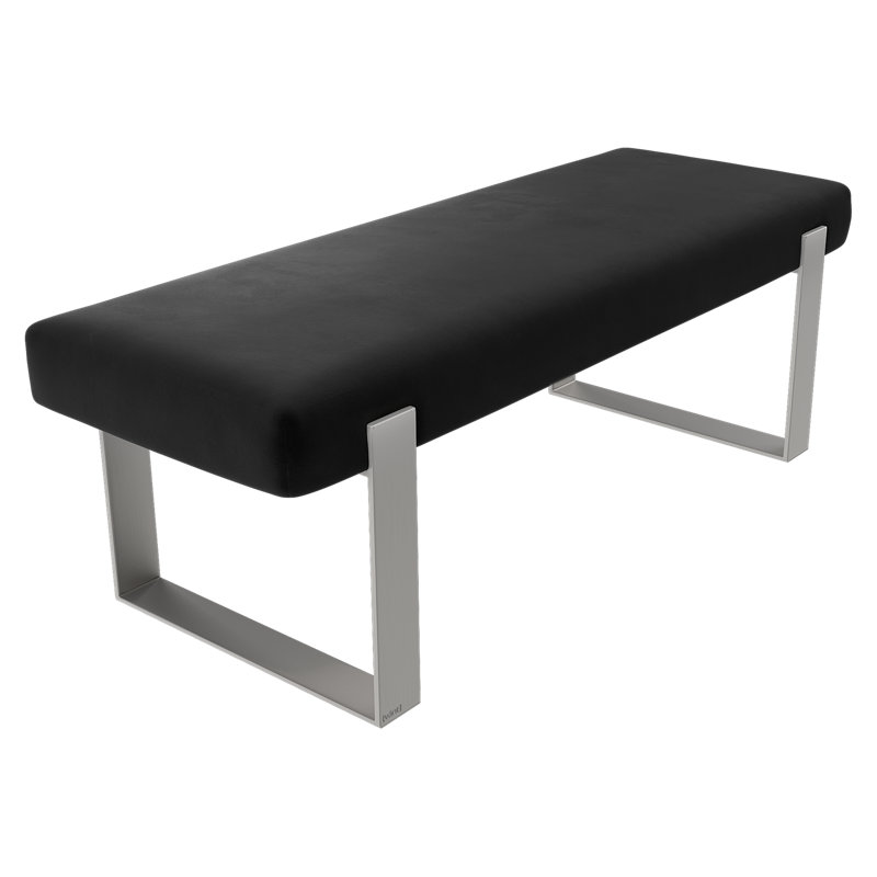 Banc rembourré Sapan, Velours, Noir