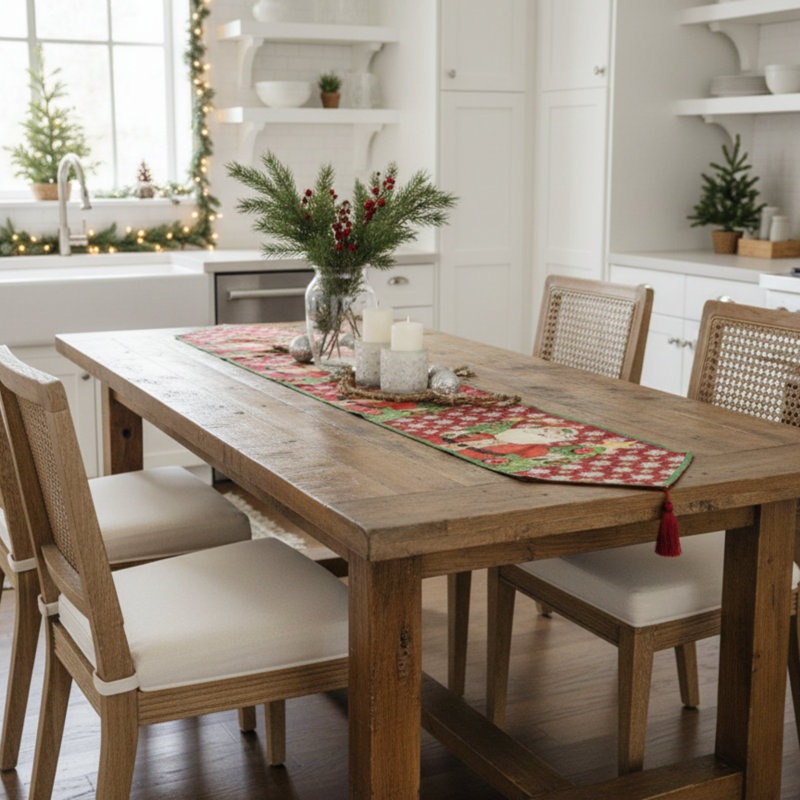 Siefert Geometric Christmas Table Runner, 72" H x 13" W