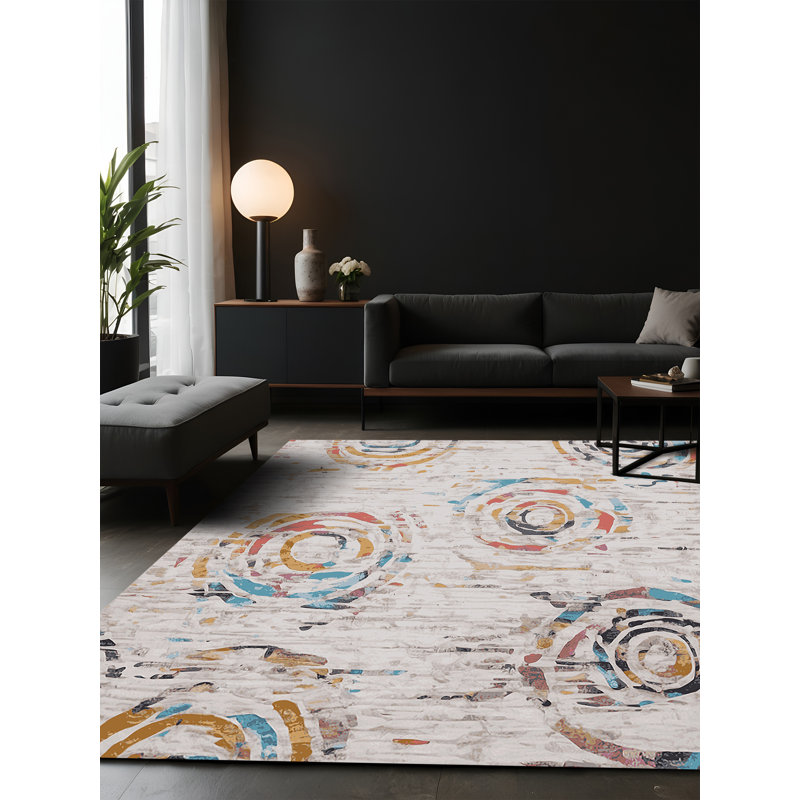 Tapis gris soyeux et moelleux, Carré 6 pi