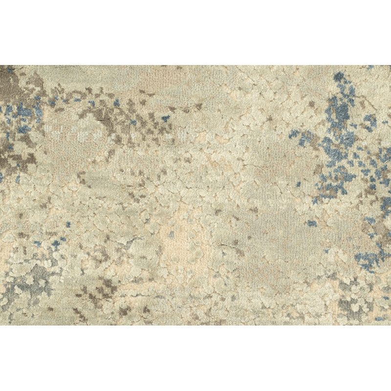 Rug & Kilim’S Gift-Size Abstract Rug In Cream And Blue All Over Pattern