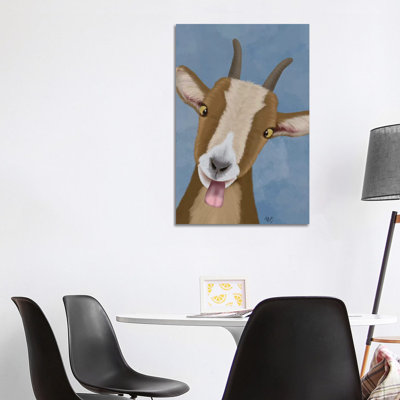 Funny Farm Goat 3 by Fab Funky - Wrapped Canvas Gallery-Wrapped Canvas Giclée