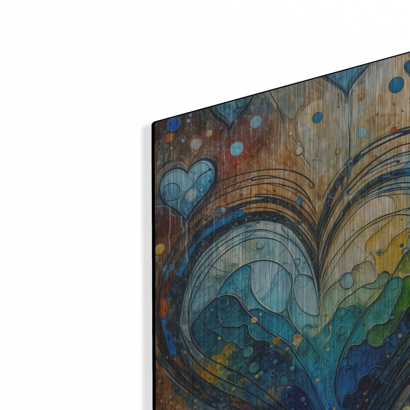  «Painted Hearts» par Rey Klimt, art mural en métal, 24 po x 24 po, H 24 po x l 24 po