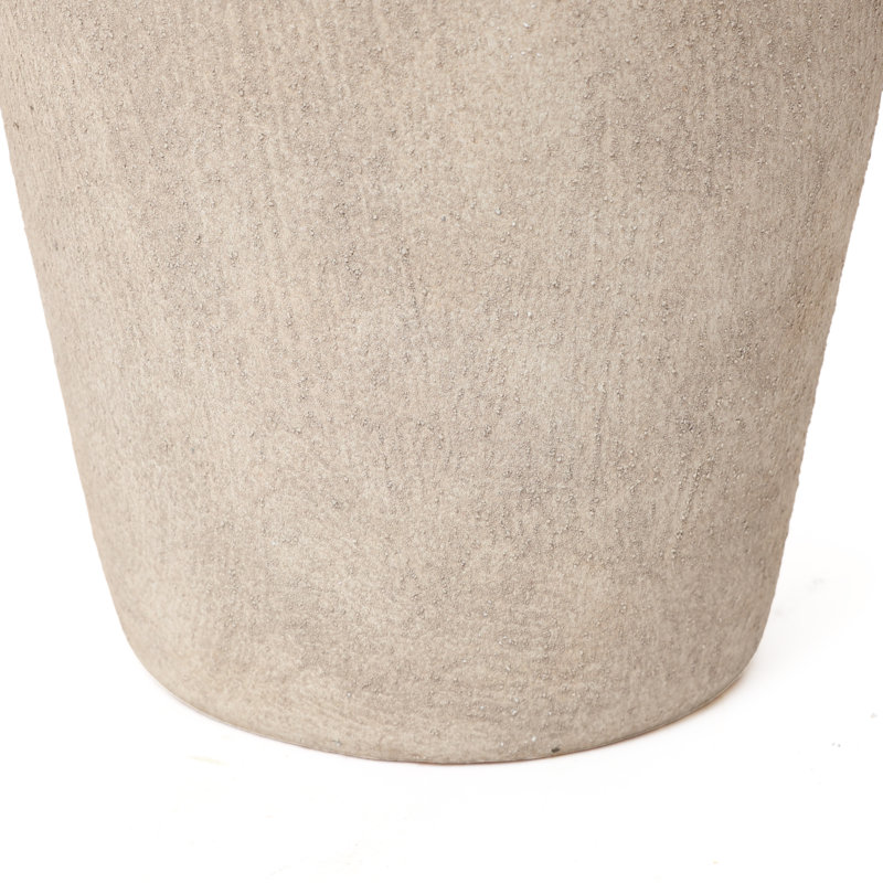 Vase amphore de 39 cm (15,4 po) avec double anse, beige mat, Texture naturelle