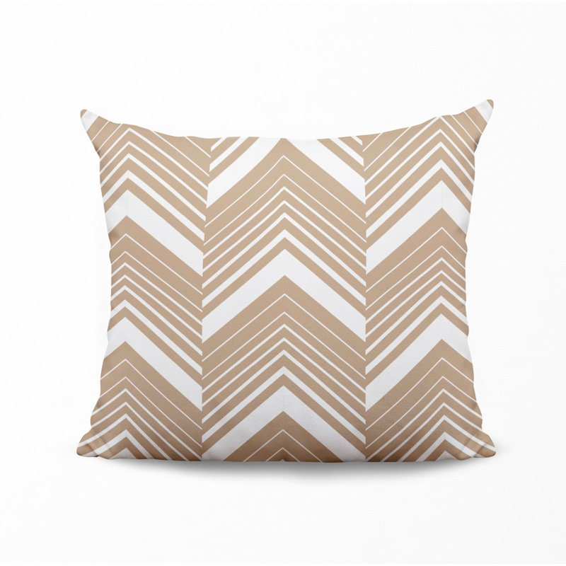 Outdoor Reversible Throw Pillow, Beige, 15W" x 15H"