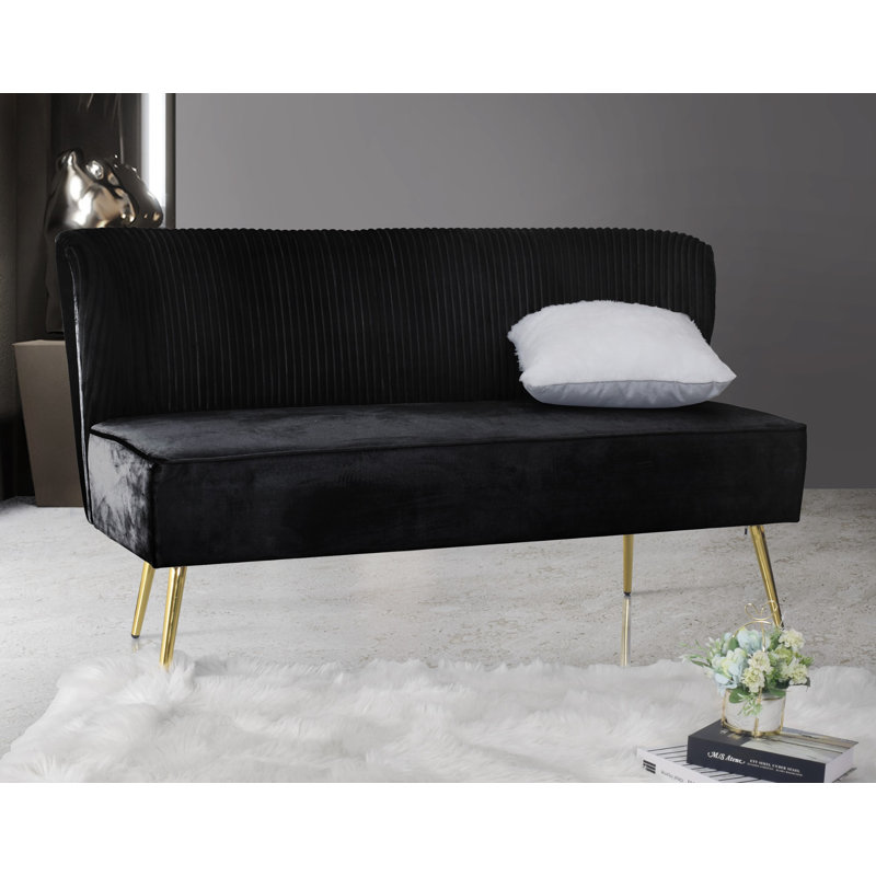 Maleka Loveseat, Black, 32.3" H x 57.1" W x 27.2" D