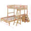Lit simple superposé au dessus d'un lit double avec bureau et 3 tiroirs de rangement, cadre de lit superposé en bois massif pour enfants, adolescents, adultes