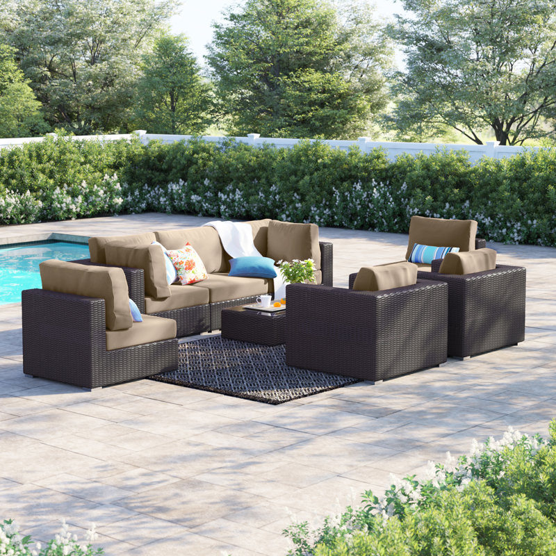 Ensemble modulaire d'extérieur 8 pièces Convene, Moka
