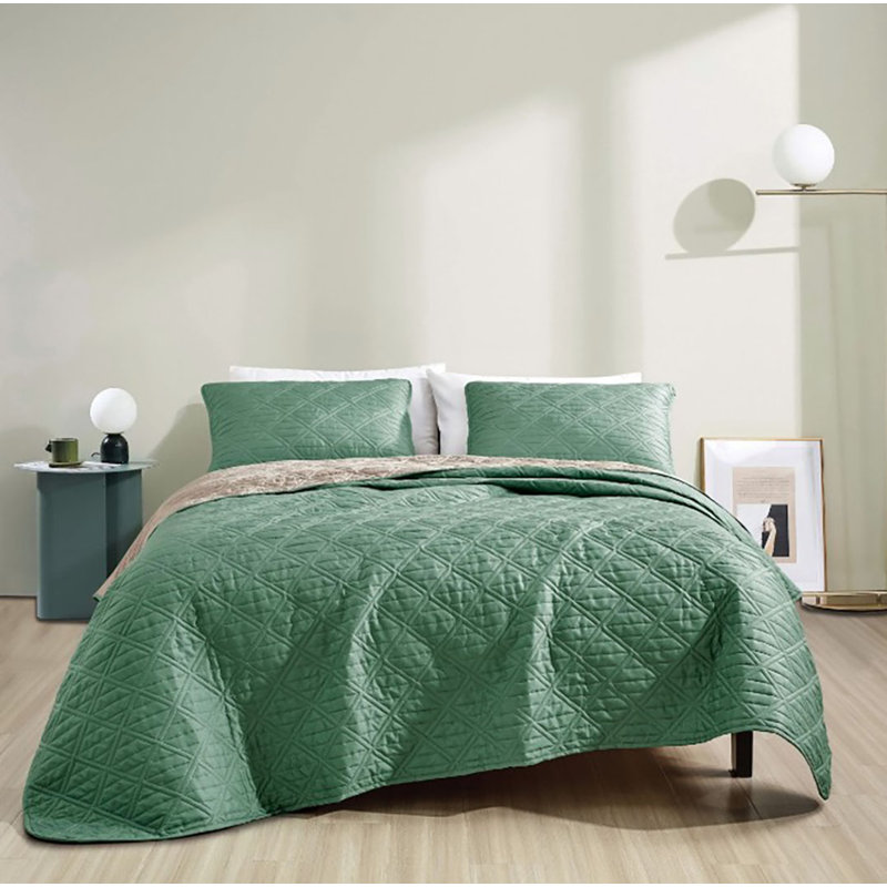 3 Piece Quilt Coverlet Bedspread Bedding Set, Queen Bedspread