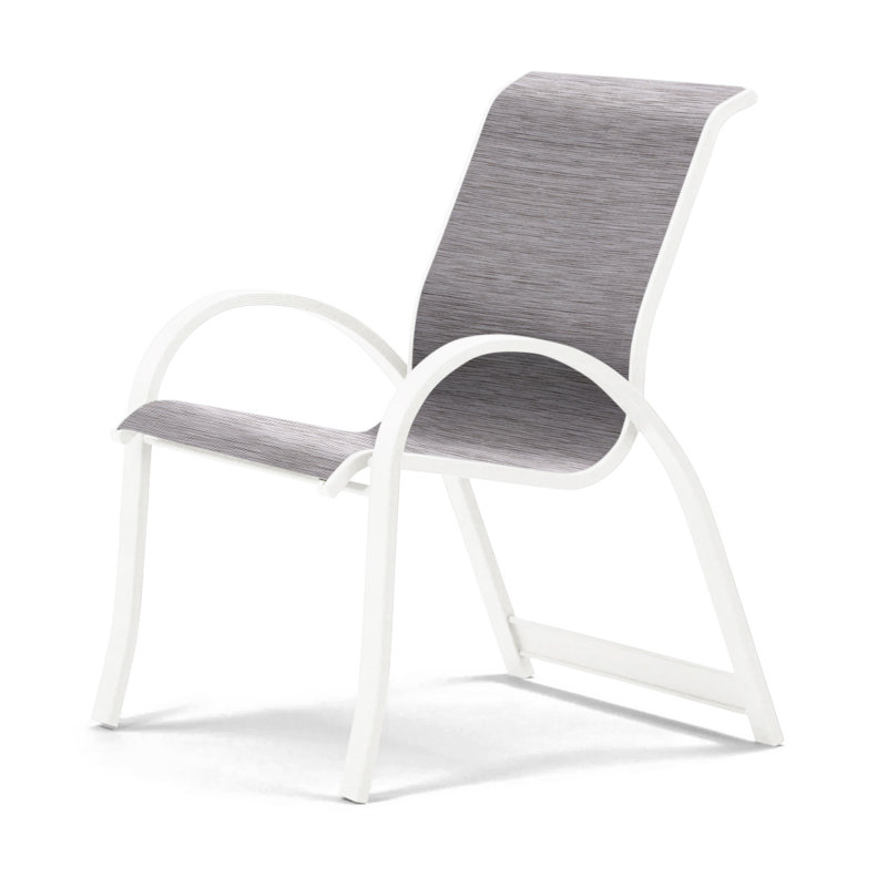 Aruba Stacking Patio Dining Armchair, Fiesta, White