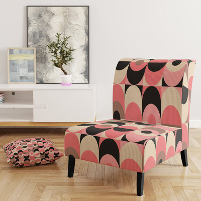 Retro Geometric Design XI - Mid-Century Upholstered Slipper Chair