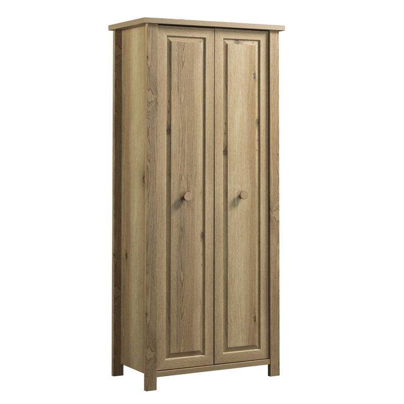 Armoire rustique brune pour le rangement dans la cuisine, la buanderie ou le salon, étagères fixes et réglables, processus d'assemblage simple et rapide