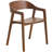 Rivo Wooden Dining Chair In Oak With Curved Open-Back Design For Modern Home, Kitchen Accent Arm Chair-2103822188-2090352560