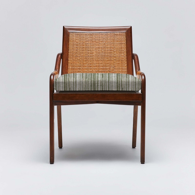 Delray Upholstered Arm Chair, Chestnut, Moss Tweed