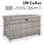 Boîte de rangement en osier de 200 gallons avec roulettes, bac de rangement extérieur pour meubles de patio, coussins, outils-1519977422