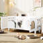 Armoire pour chat en blanc crème - 31 bacs à litière avec espace de rangement supplémentaire pour chat moderne - construction et crochets