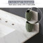 Dessus de meuble-lavabo de salle de bain 37 po - Pierre frittée blanche avec lavabo sous-comptoir rectangulaire, dosseret de 4 po, trou de robinet pré-percé Elegant Choice pratique 37 po