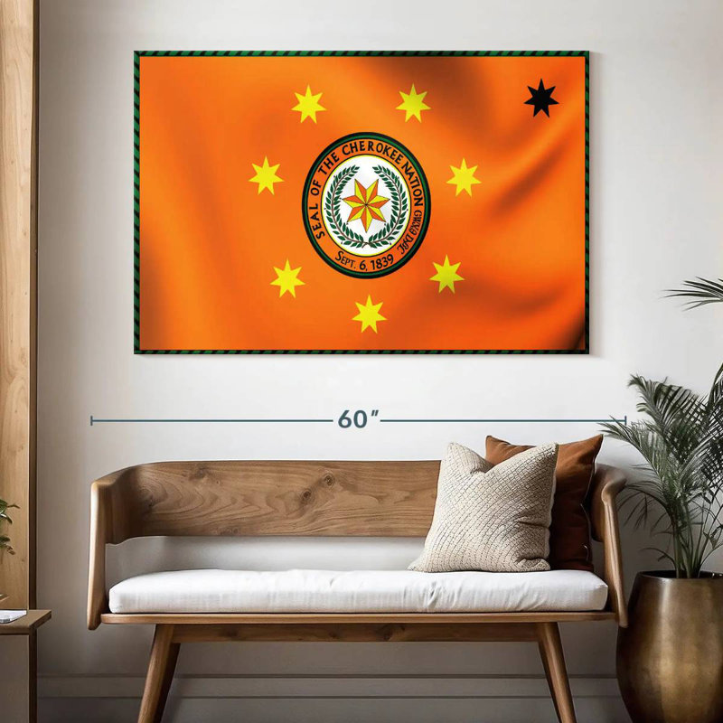 Drapeau cherokee amérindien Lelar, H 34 po x l 51 po