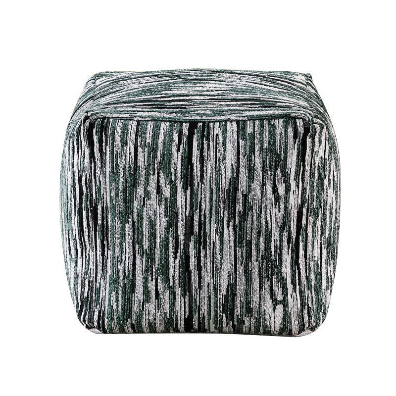 16in X Multi-color Fabric Pouf, Non-slip, Spot Clean Only 16" Square Fully Assembled, 300lb Capacity, Fabric, 100%