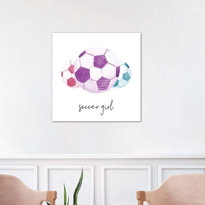 Sports Girl Soccer 1 Piece Wrapped Canvas Wall Art, 66.04 cm H x 66.04 cm W x 1.91 cm D