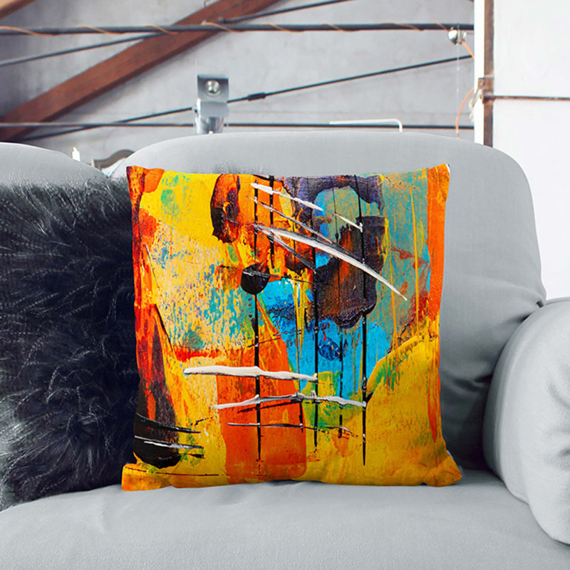 Abstract Square Cushion, 40 x 40 cm, White
