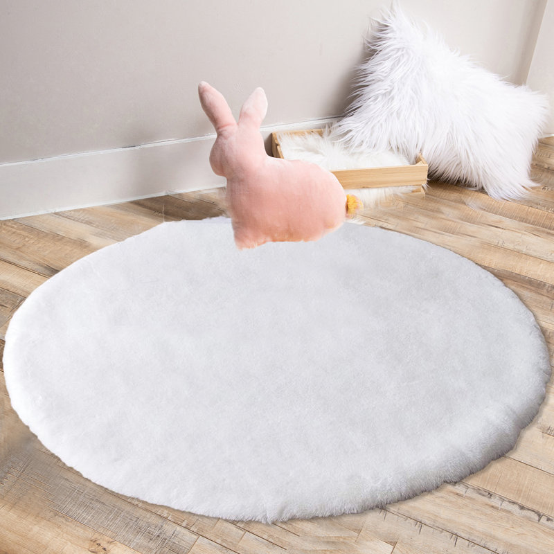 Tapis rond rond avec envers antidérapant Alsha, Rond 8 pi