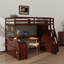 Lit mezzanine spacieux spacieux comprenant 7 tiroirs, 2 tablettes et un bureau-1994059119