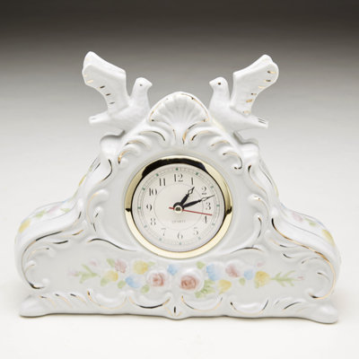 Quartz movement / Crystal Tabletop Clock in White