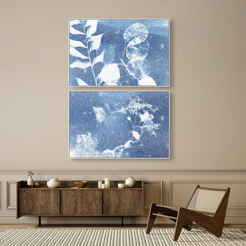 Faded Poetry Set Floral & Botanical Canvas Print by Oliver Gal, Black Frame, 15 x 10, 55"H x 37"W, White Floater Frame