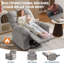 Fauteuil inclinable manuel surdimensionné de 35,4 po de largeur avec massage et chaleur, chaises berçantes pivotantes avec poche latérale-43270883