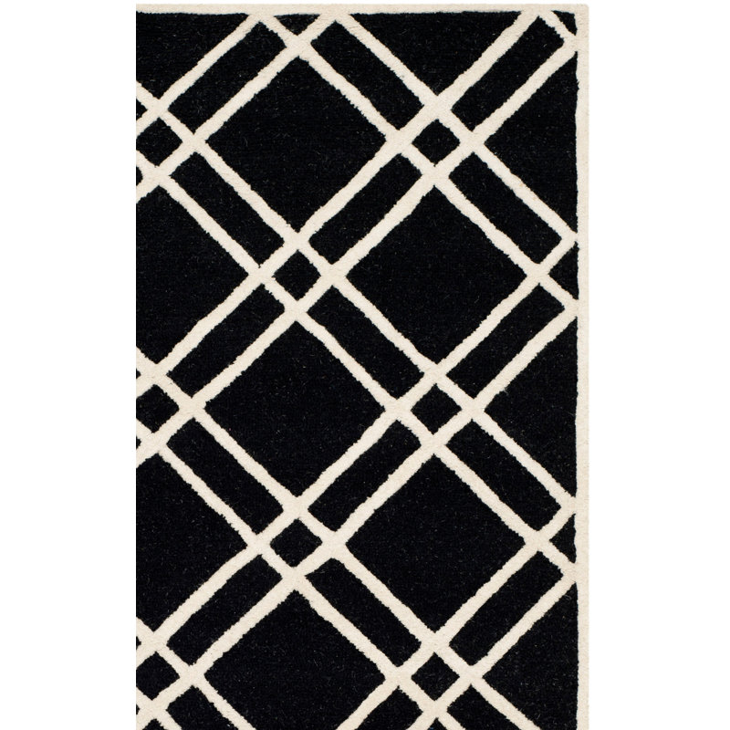 Deedgra Hand Tufted Wool Geometric Rug, Rectangle 2'6" x 4'