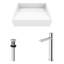 Starr 17" L x 13" W x 5" H Rectangular White Matte Stone™ Vessel Bathroom Sink with 12" H Faucet