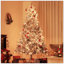 Arbre de Noël artificiel pré-éclairé avec 500 lumières claires et 1530 pointes, arbre de Noël enneigé avec base en métal, arbre de Noël à charnières pour les fêtes à la maison