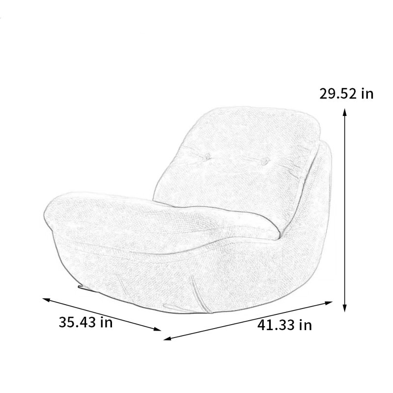 Chaise berçante en métal Lazy Minimalist, Blanc cassé
